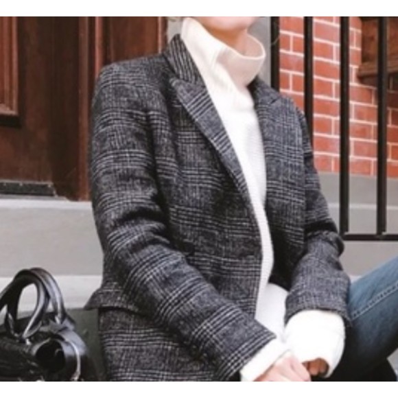 Zara Black and White Pea Coat - Picture 5 of 8